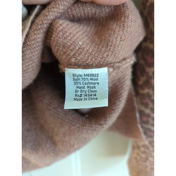 Johnny Was Rita Brown Leopard Print Wool Cashmere Sweater - S - Picture 5 of 5